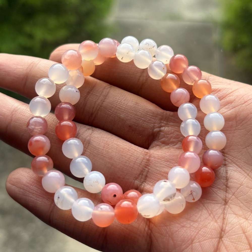 Yan Yuan Agate Crystal Bracelet 7.5mm - Picture 3 of 5